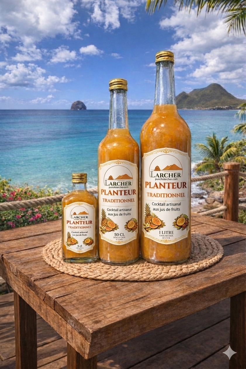 Collection de bouteilles planteur sans alcool - Cocktail antillais aux fruits tropicaux