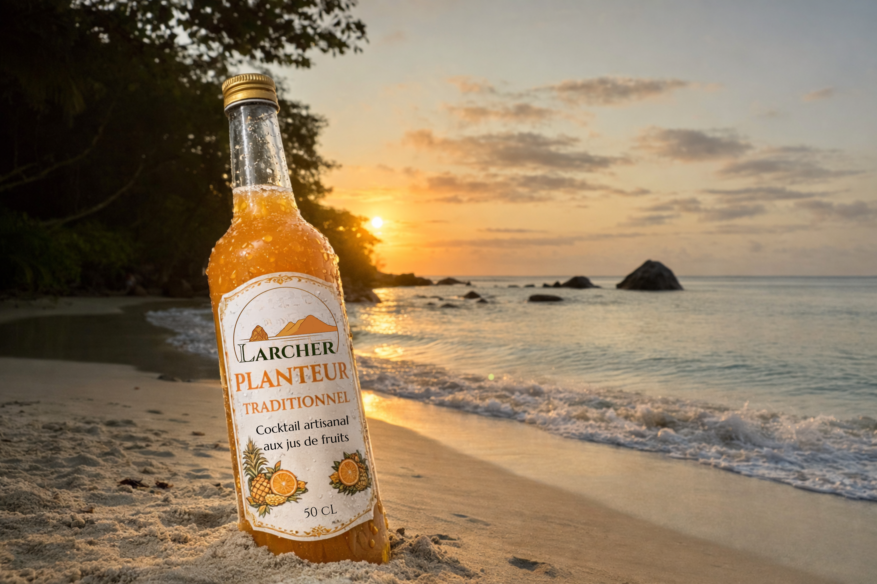 Bouteille planteur sans alcool 50cL - Cocktail antillais aux fruits tropicaux